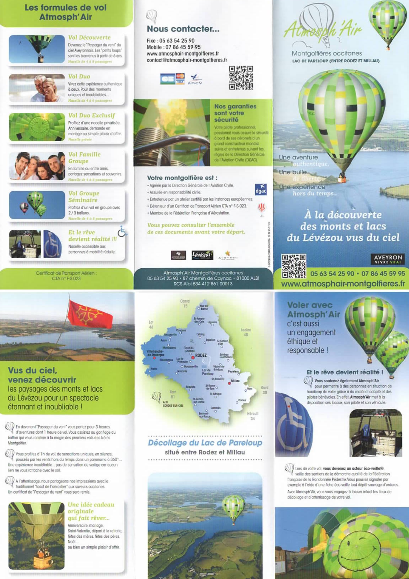 Brochure Aveyron vol montgolfière tarn aveyron